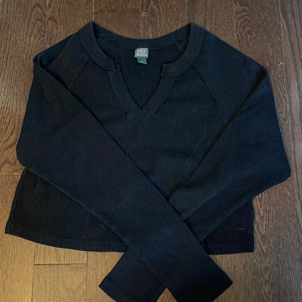 Wild Fable Crop Waffle Top